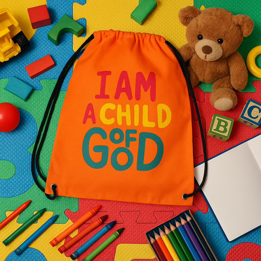 "I Am A Child of God" Drawstring Bag (20 Pack) - Assorted Colors