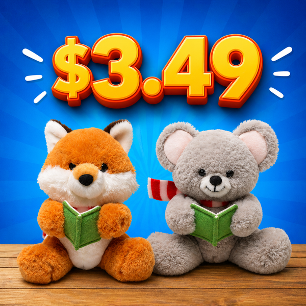 Animal Plush - Extra Soft (6 Pack) - Reading Friends - Super Adorable Stuffy With Scarves - $3.49 Each