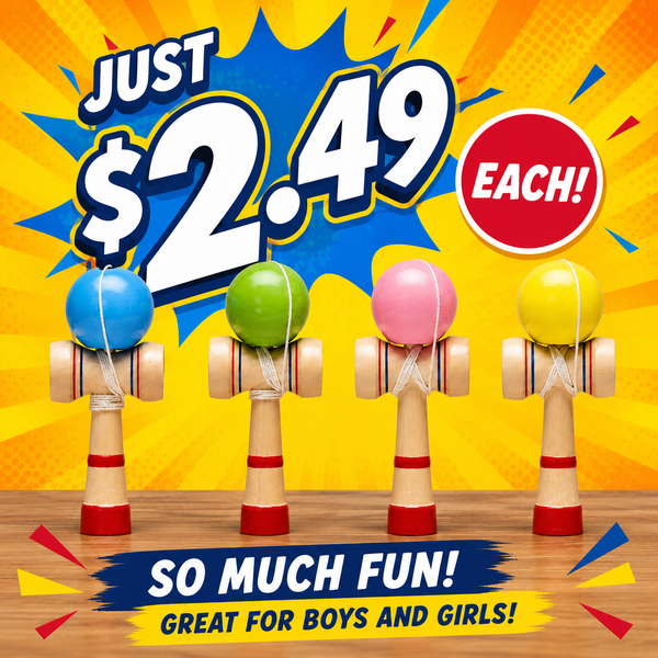 Classic Ball and Cup Game (5 Pack) - 5 Assorted Colors - $2.49 Each
