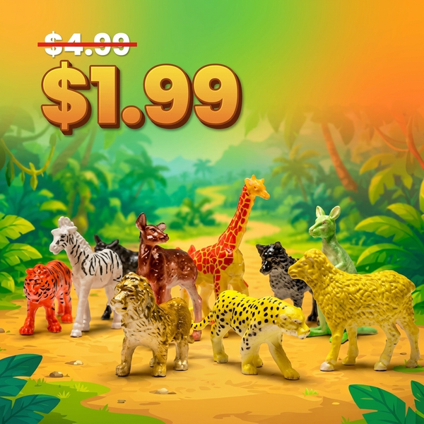 Noah's Animal Friends - Set of 12 Mixed Mini Animals (5 Sets) - $1.99 Per Set