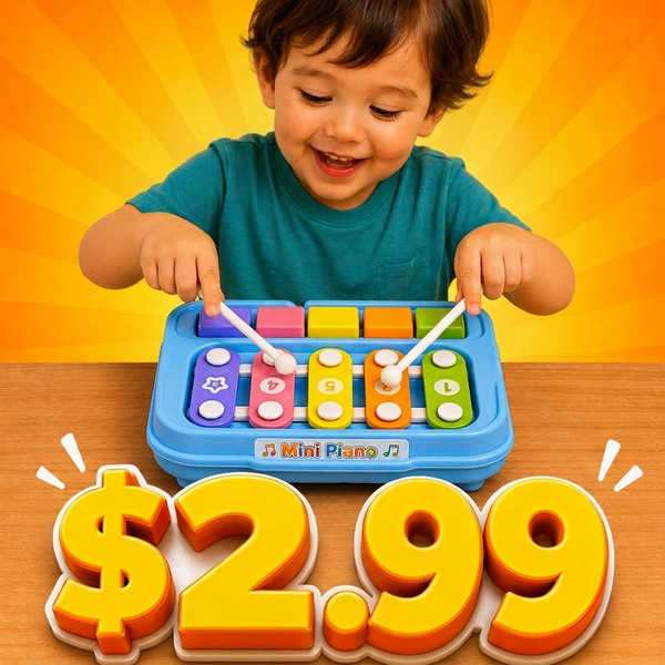 2-in-1 Mini Piano & Xylophone (10 Pack) - $2.99 Each