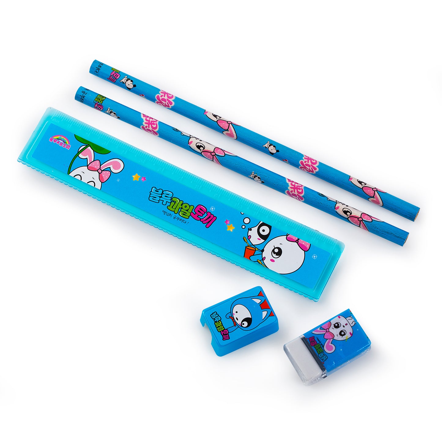 (20 pack) Kids Stationary Pack - 2 Pencils, Ruler, and Eraser Pack
