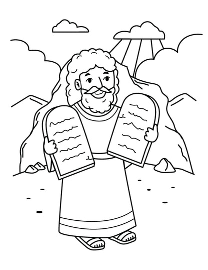 My Bible Story Coloring Books  - 50 High Quality Pages (10 Pack)