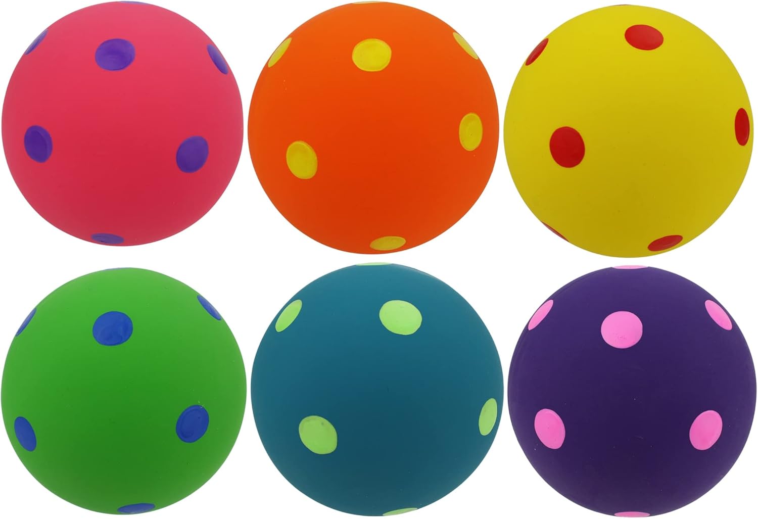 Polka Dot Balls - Inflatable Bouncing Play Balls for Kids 10"