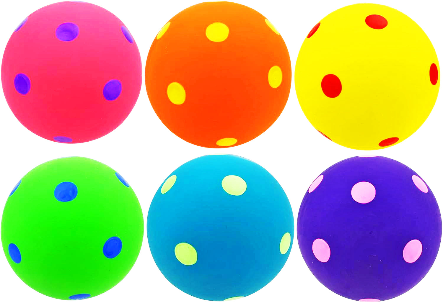 Polka Dot Balls - Inflatable Bouncing Play Balls for Kids 10"