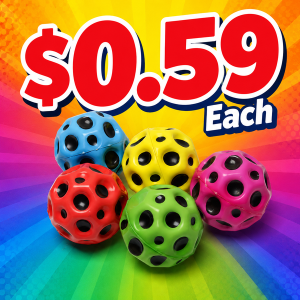 Super Bounce Asteroid Balls  – Colorful High-Bounce Balls for Kids (10 Pack) - 59¢