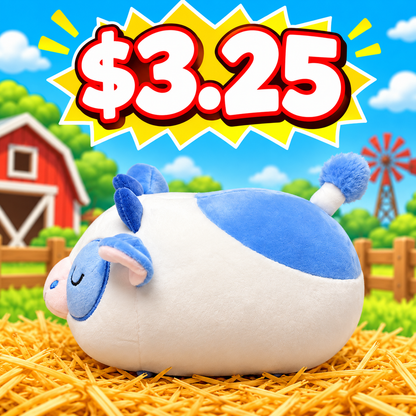 Cow Plush (6 Pack) Blueberry Blue Squishable Animal Stuffy, $3.25 Each