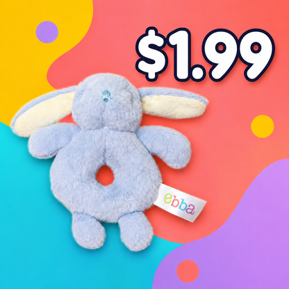 Dewey Bunny Rattle (24 Pack) Adorable, Soft Ring Rattler for Toddlers - $1.99 Each