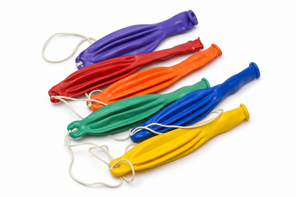 Punch Balloons (64 Pack) Assorted Colors in Each Pack, Deflated - 25¢ Each