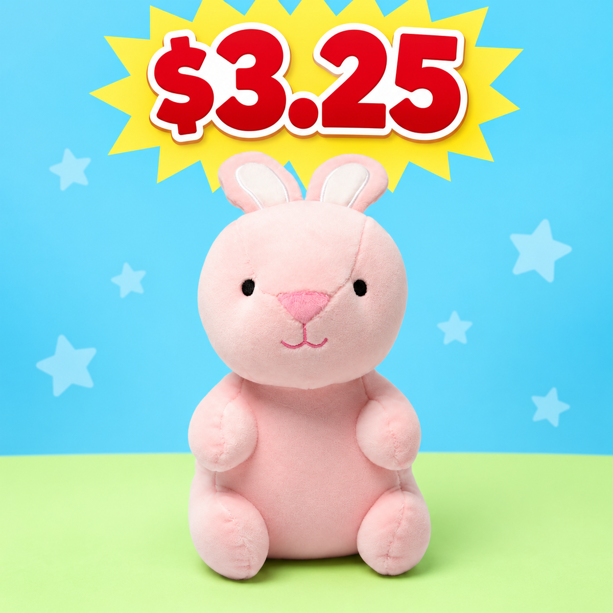 Large Bunny Plush (12 Pack) Pink Soft Animal Stuffy - $3.25