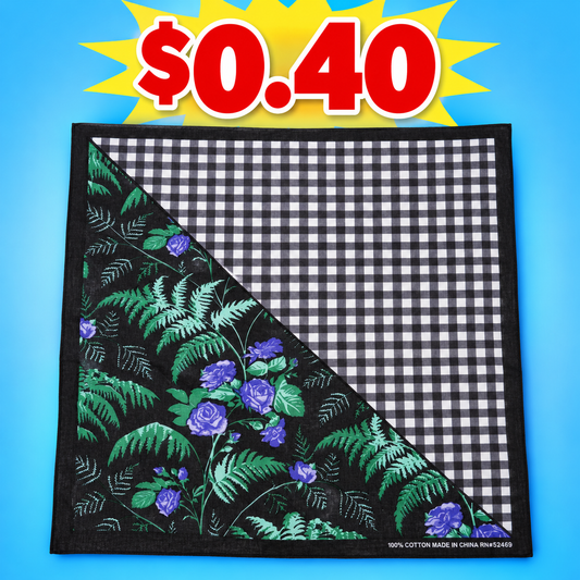 Bandana (72 Pack) Checkered, Flower Design, 100% Cotton - $0.40 Each