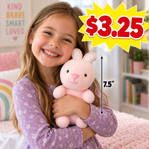 Large Bunny Plush (12 Pack) Pink Soft Animal Stuffy - $3.25