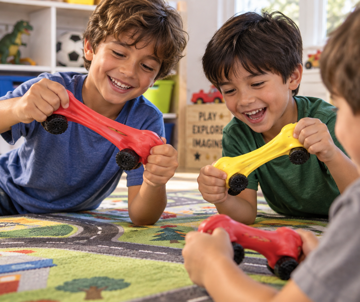 Squish & Stretch Toy Cars (12 Pack) Unique, Fun Gift - Durable Squish Fidget Toy, $1.40 Each