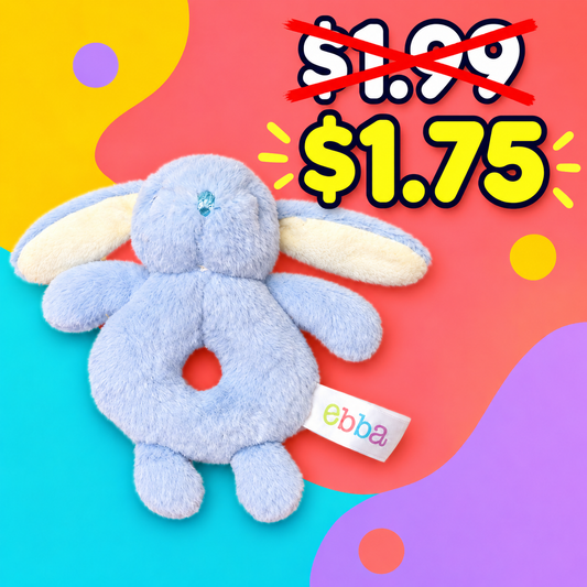*SALE* Dewey Bunny Rattle (24 Pack) Adorable, Soft Ring Rattler for Toddlers - $1.75 Each