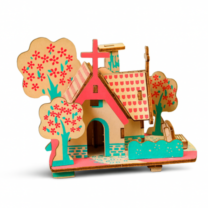 3D Wood Model Set (10 Pack) - Church and Airplane - $0.99 Each