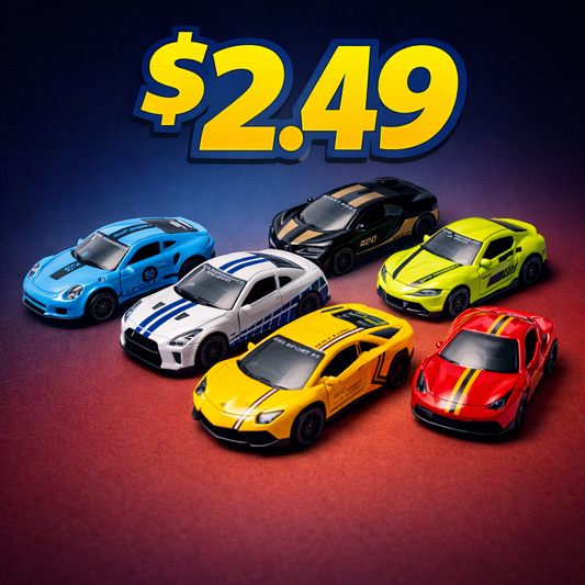 Pullback Model Cars - Full Metal- Larger Than Hot Wheels (6 Pack) - $2.49 Each