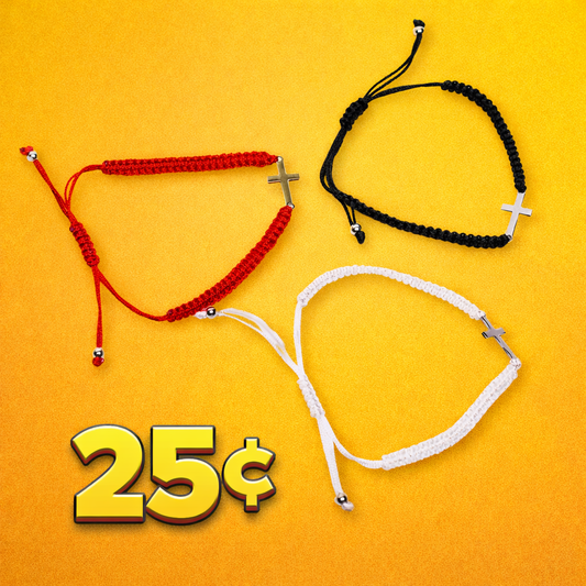 Cross Bracelet (10 Pack) - Adjustable, Multiple Colors- $.25 Each
