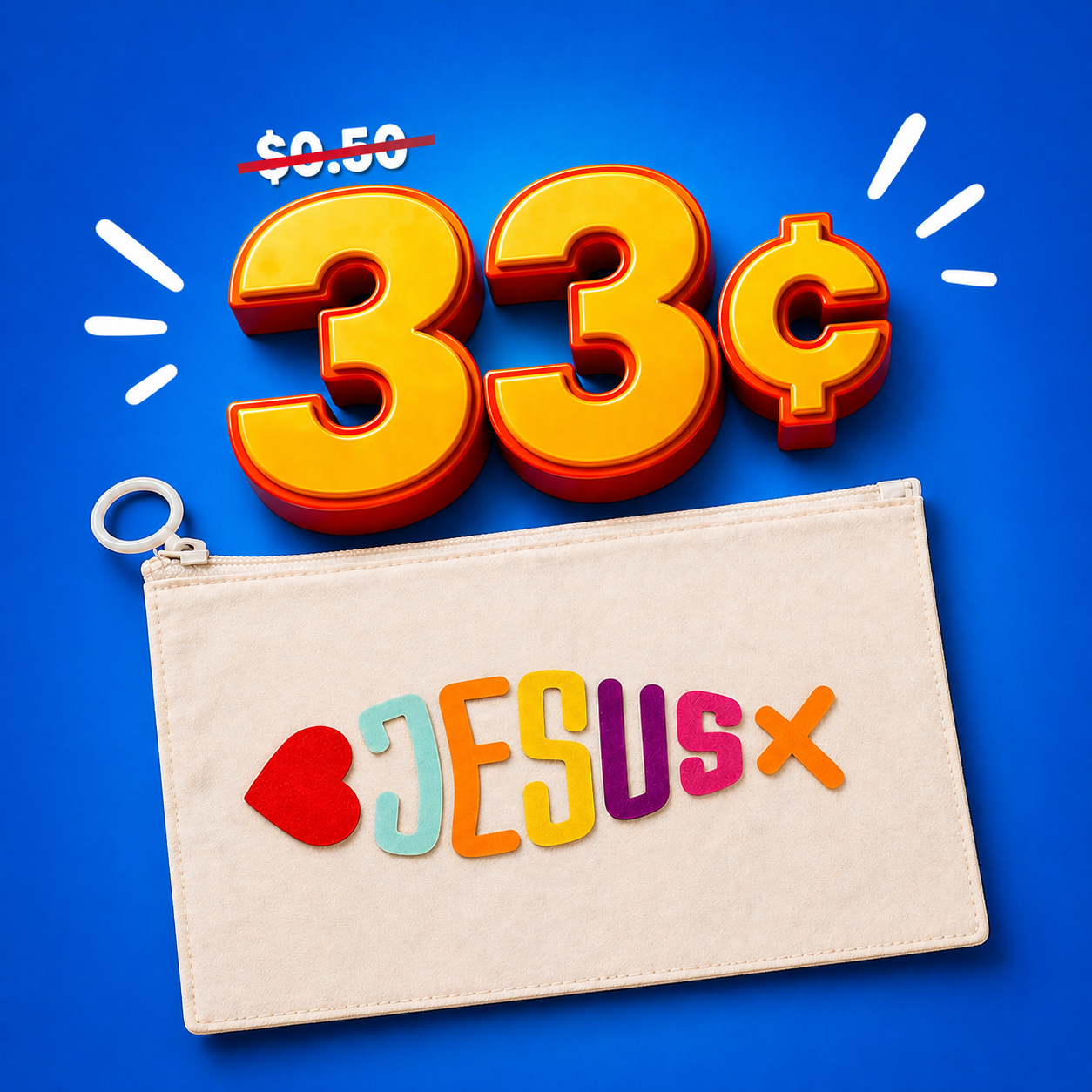 Pencil Pouch - Jesus Fish (30 Pack) - School Supplies Bag - $0.33 Each