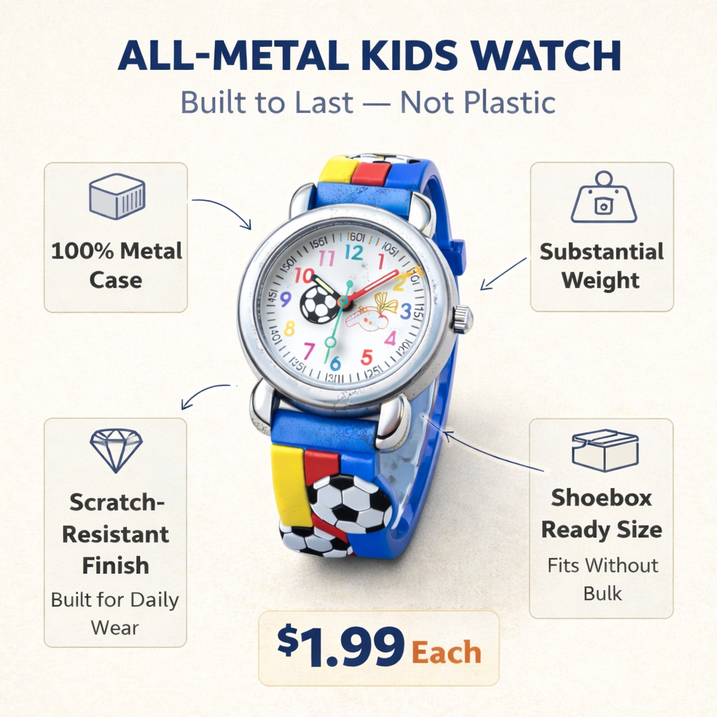 Kids' Watch (10 Pack) - Full Metal Assorted Designs! - $1.99 Each