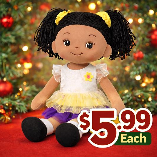 Aissa & Olivia Rag Doll (6 Pack) - Perfect Soft Plush For Girls, $6.29 Each - LIMITED QUANTITIES
