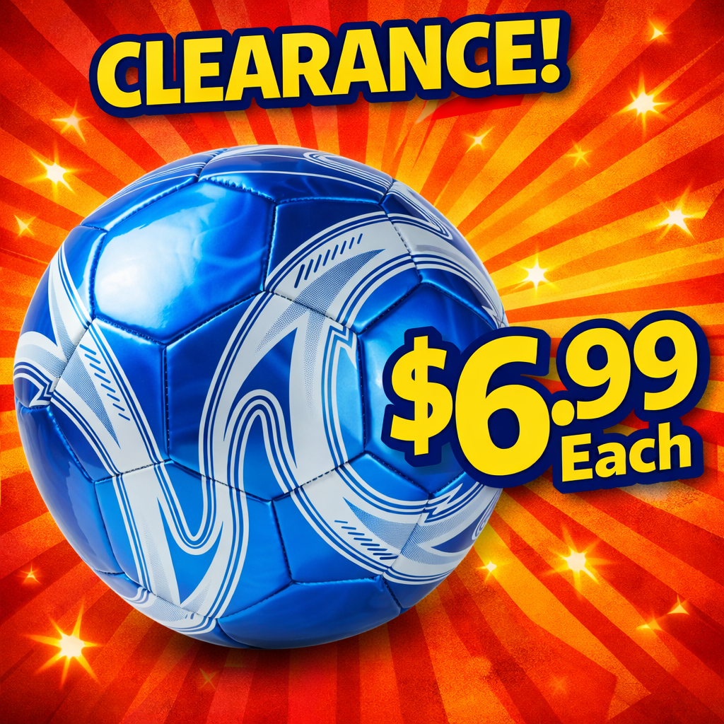 *CLEARANCE* Match Grade Soccer Ball (5 Pack) - Holo Laser Shell - With Pump - $6.99 Each