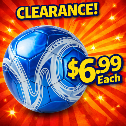 *CLEARANCE* Match Grade Soccer Ball (5 Pack) - Holo Laser Shell - With Pump - $6.99 Each