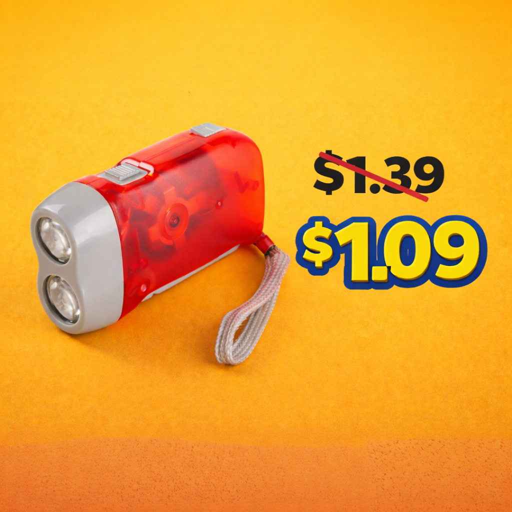 Flashlights Hand-Winding LED (10 Pack) - No Batteries Needed - $1.09 Each