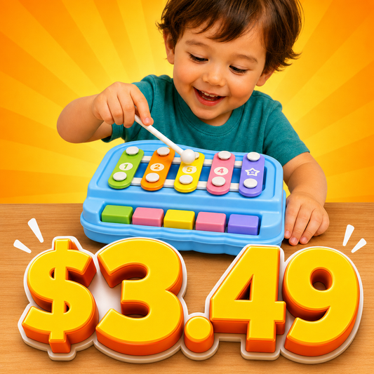 2-in-1 Mini Xylophone & Piano (10 Pack) - $3.49 Each