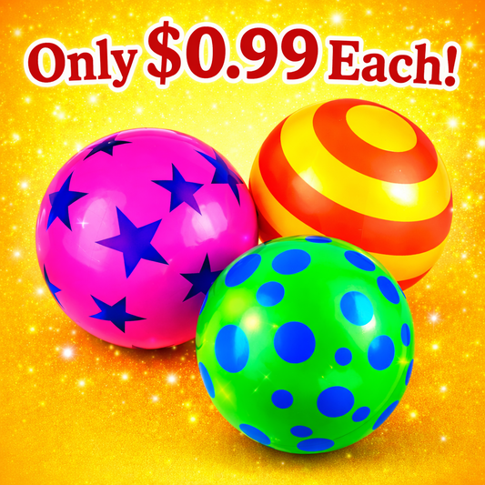 Polka Dot Play Balls 9" (10 Pack) - Bouncing Soft Balls Ages 2-6 - $0.99 Each