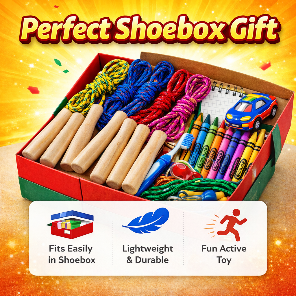 Jump Ropes Multi-Colored Roped with Wood Grips (10 Pack)  - $0.69 Each  (Estimated In Stock Date 8/31