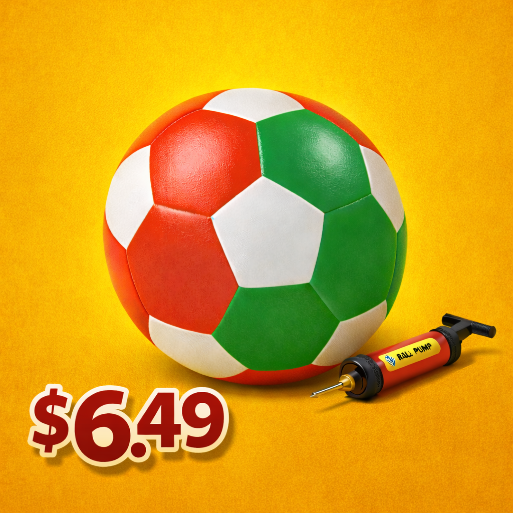 *SALE* Ultra-Durable Rubber Soccer Balls (10 Pack) - With Pumps - $6.49 Each