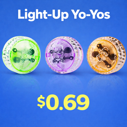 Yo-Yo's - Neon Multiple Colored Light Up (10 Pack) - $0.69 Each