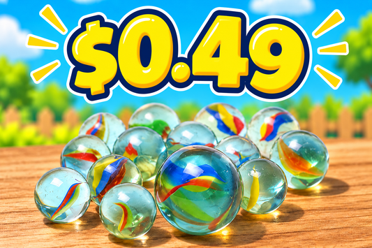 Marbles With Shooter - 15 Marbles Per Pack (20 Pack) Large Shooter Marble in Each Pack, $0.39 Each