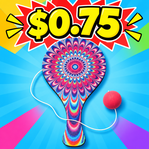 Paddleball (20 Pack) Classic Wood Paddle and Ball Game - $0.75 Each