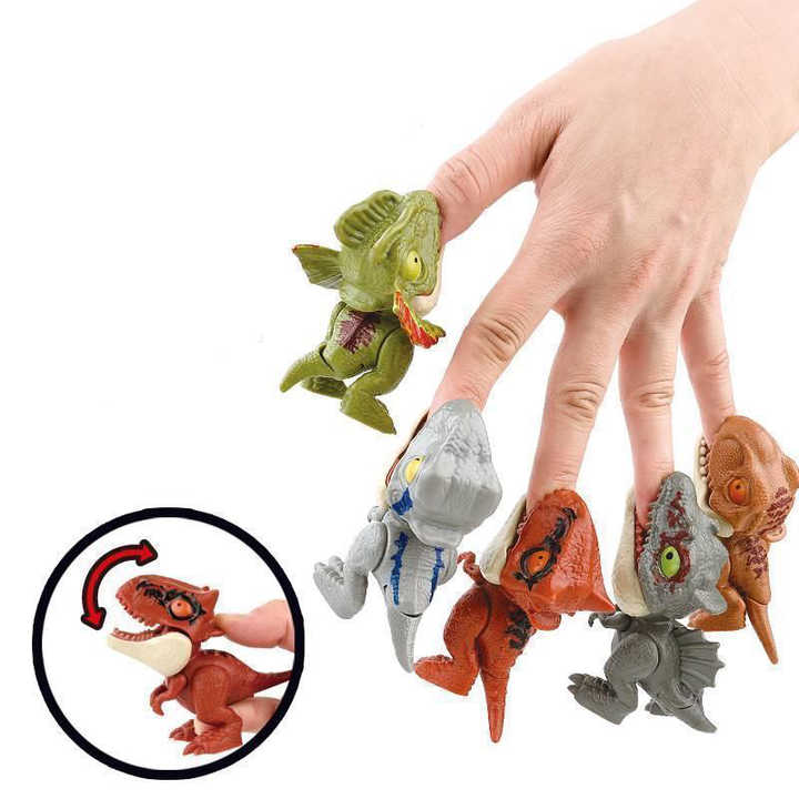 Dinosaur Interactive Toy (10 Pack) - Assorted Creatures, Finger Biting Fun