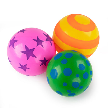 Polka Dot Play Balls 9" (10 Pack) - Inflatable Bouncing Play Balls for Kid