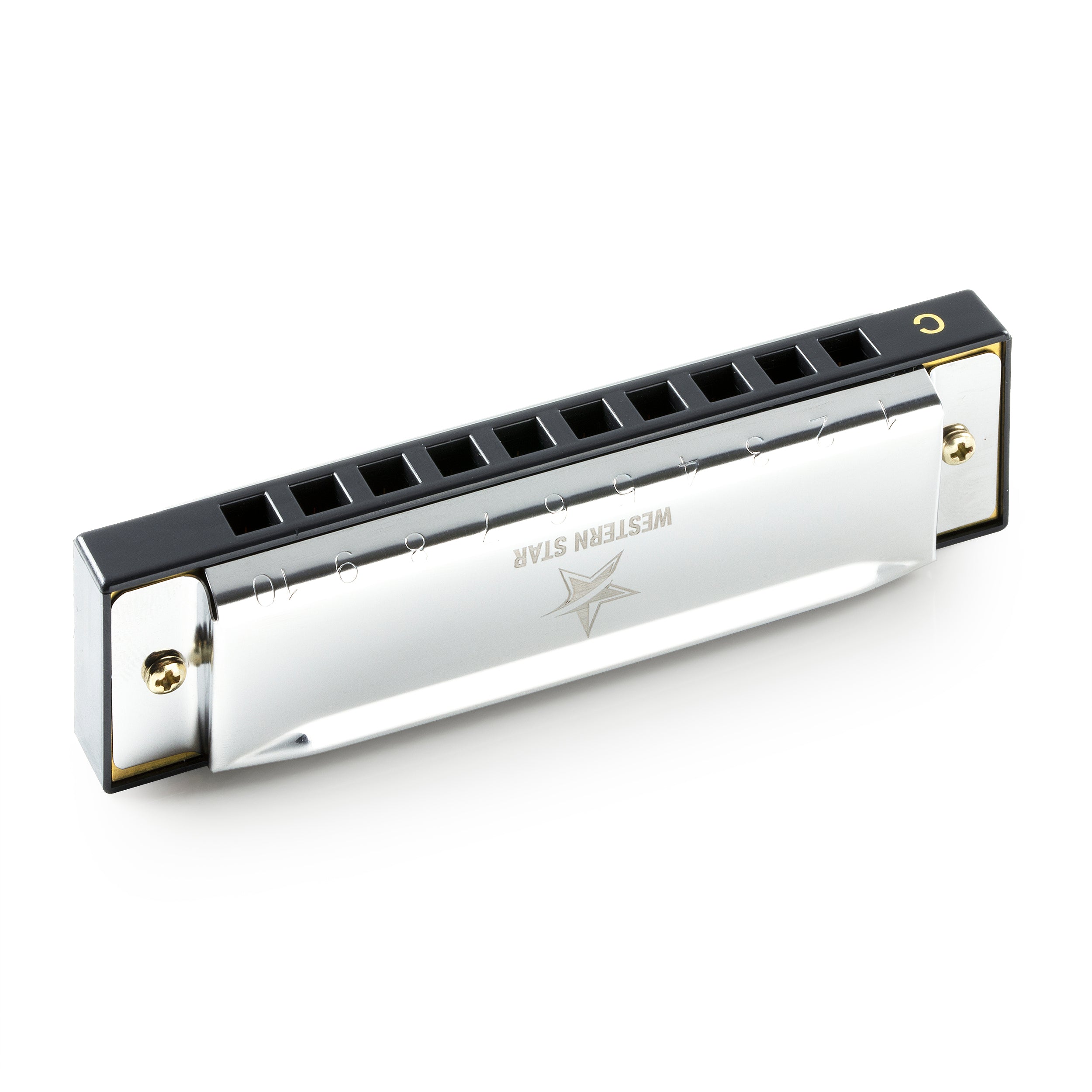 Musical Harmonica (10 Pack) Premium Stainless Metal w/ Case and Cleaning Cloth - $2.99 Each