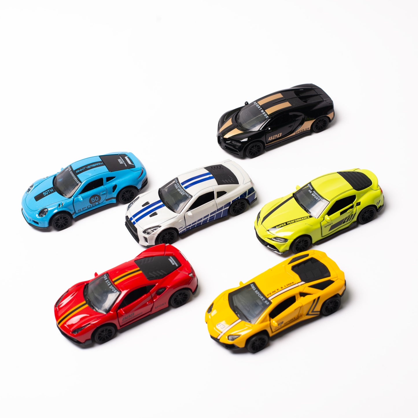 Aluminum Toy Cars Pullback, High Quality Metal - Larger Than Hot Wheels (6 Pack) - $2.33 Each
