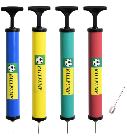 (Pack of 20) Ball Pumps - Red, Yellow, Blue and Green Portable Ball Pump 6" with Needle