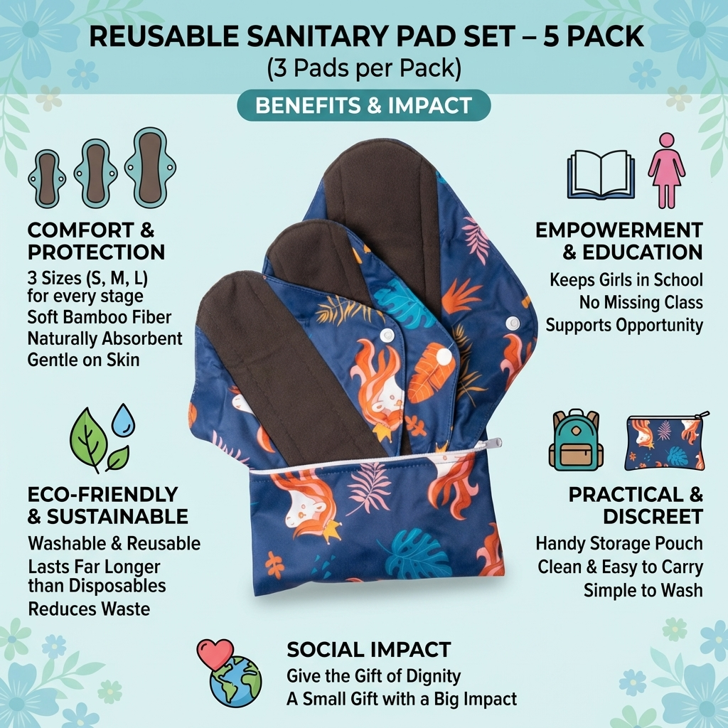 Sanitary Pads Set (5 Pack) Absorbent & Compact - Sanitary Product - $4.99 Each