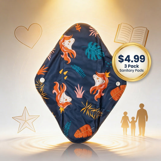 Reusable Pads Set (5 Pack) Absorbent & Compact - Sanitary Product - $4.99 Each