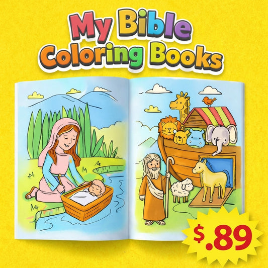 My Bible Story Coloring Books  - 50 Designs (10 Pack) - $0.89 Each