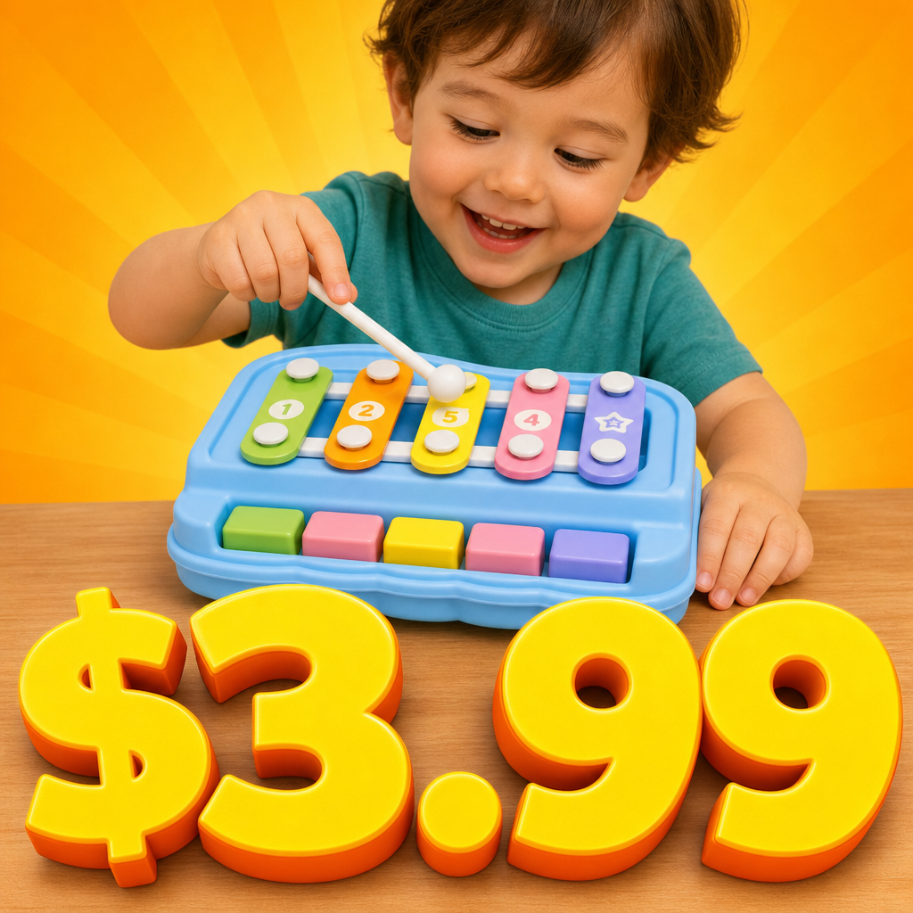 2-in-1 Mini Xylophone & Piano (10 Pack) - $3.99 Each