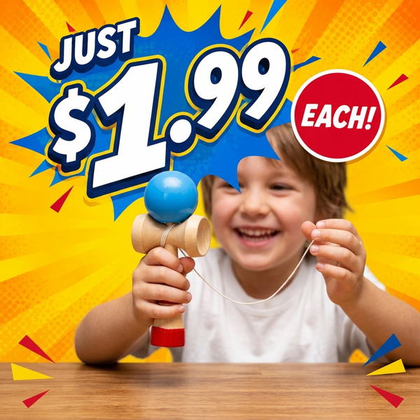 Classic Ball and Cup Game (5 Pack) - 5 Assorted Colors - $1.99 Each