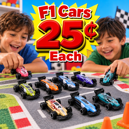 F1 Racecars (72 Pack) - Compact, Endless Fun Toy Car - $0.25 Each - Limited