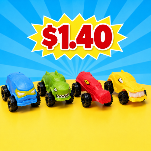 Squish & Stretch Toy Cars (12 Pack) Unique, Fun Gift - Durable Squish Fidget Toy, $1.40 Each