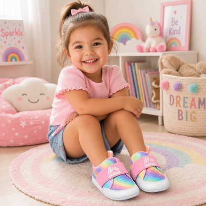 Toddler Shoes 2-4 (6 Pack) Rainbow Sparkles, Slip-On - $2.25 Each