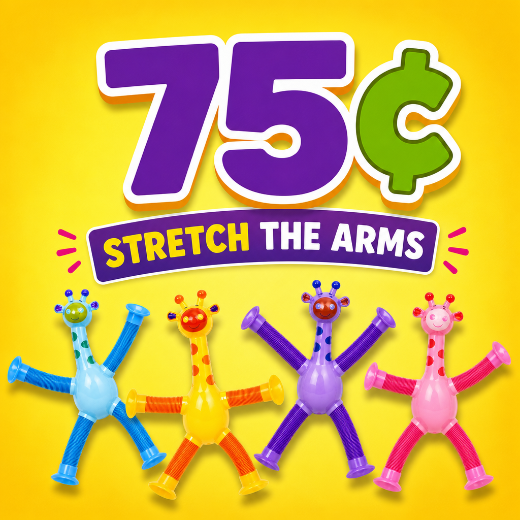 Giraffe Pop Tube Toys – Pop, Stretch & Bend Sensory Toys (20 Pack) - 75¢ Each