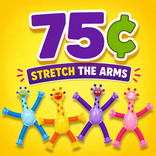 Giraffe Pop Tube Toys – Pop, Stretch & Bend Sensory Toys (20 Pack) - 75¢ Each