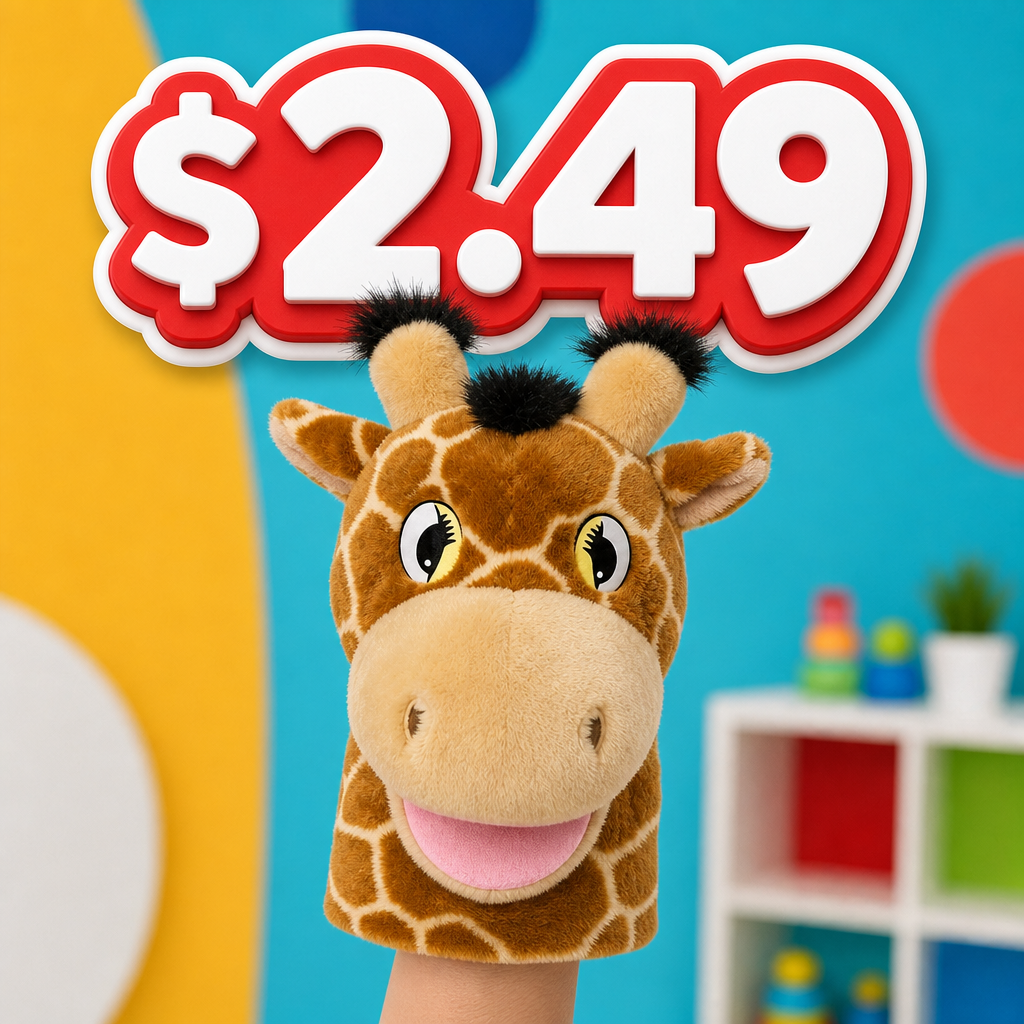 Jolie Hand Puppet - Giraffe, One-Size-Fits-Most (6 Pack) $2.49 Each